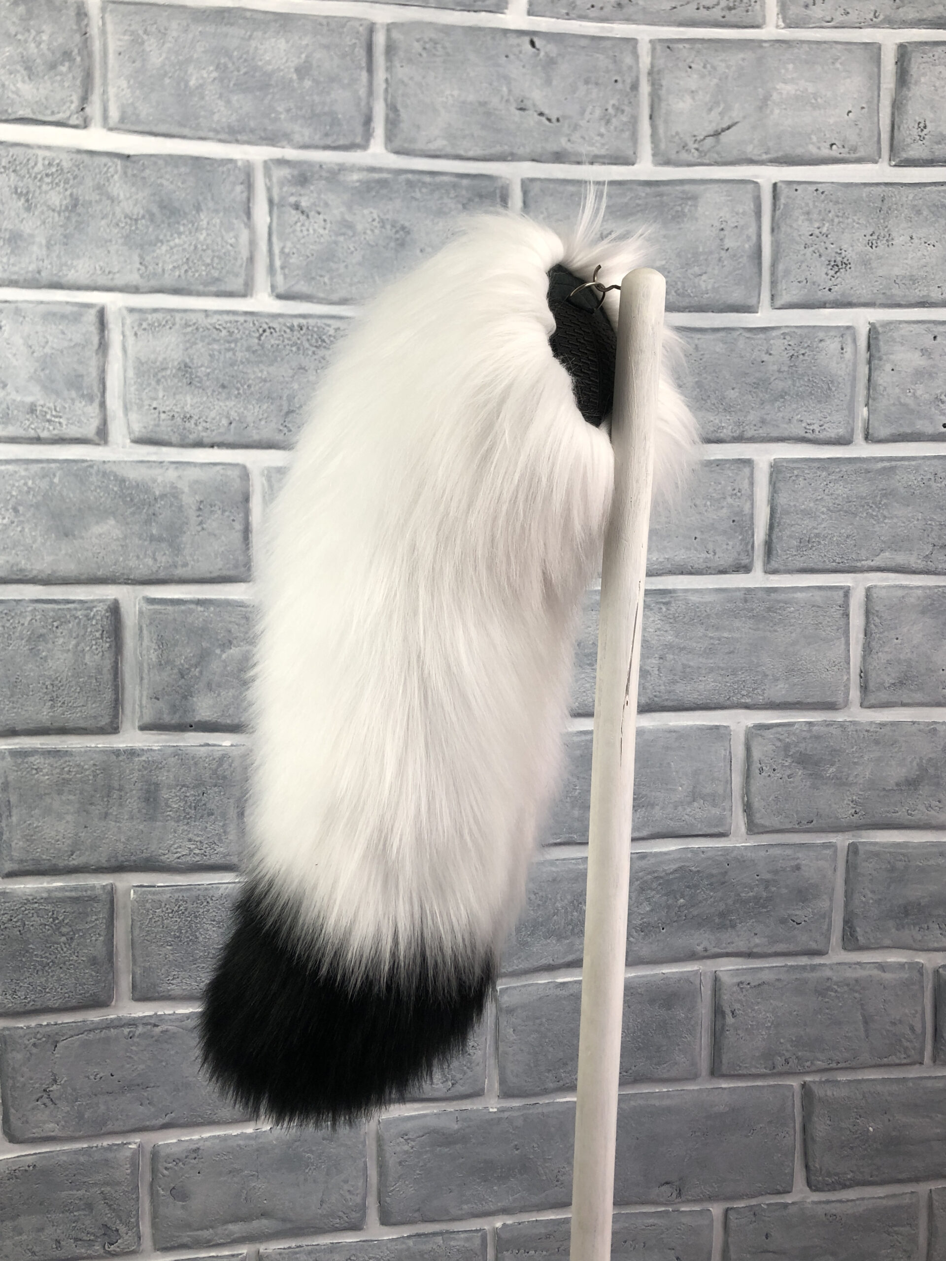 Pure White with Black tip | Wolf Tail - Image 3