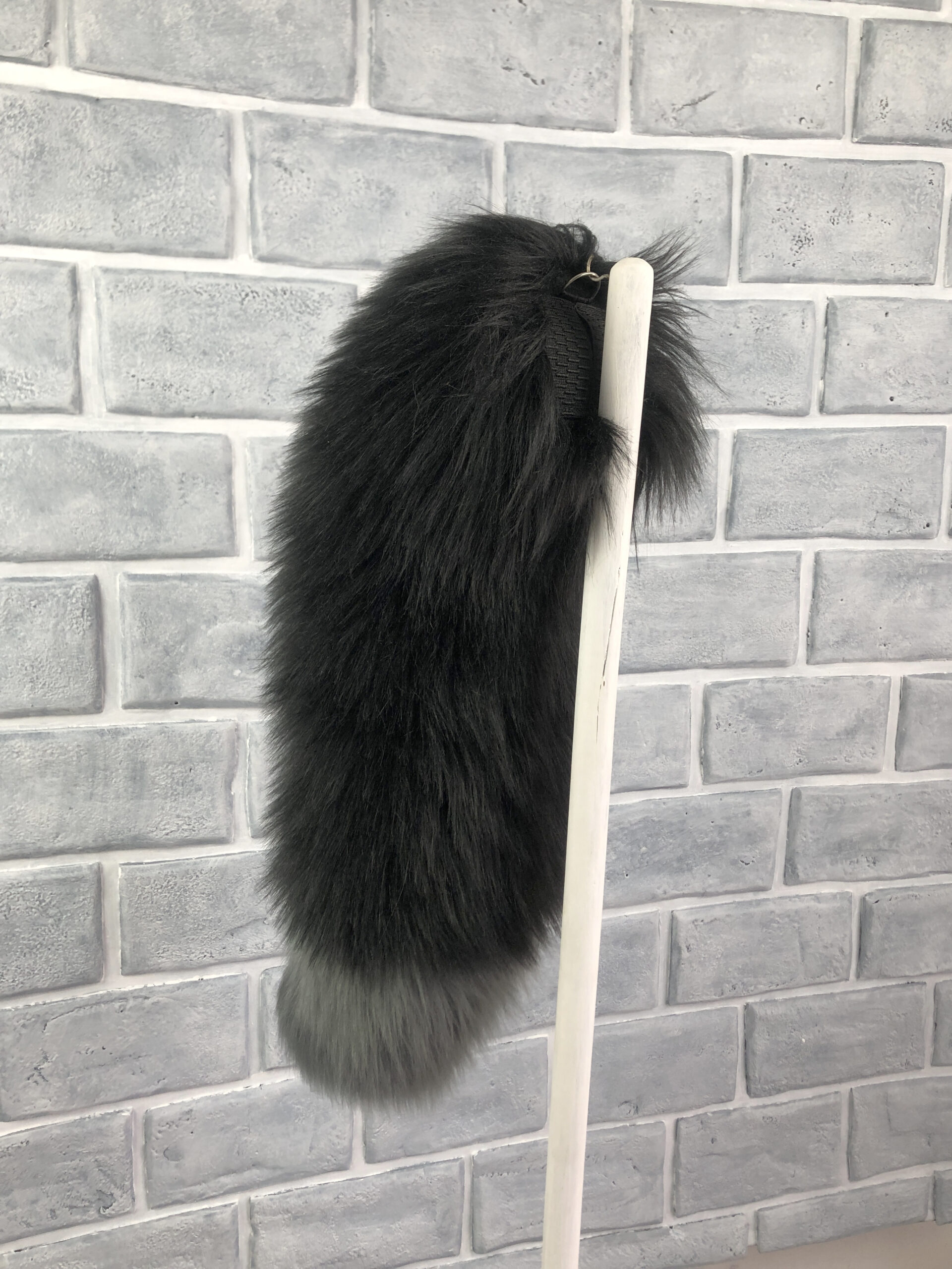 Black with Grey tip | Wolf Tail - Image 3