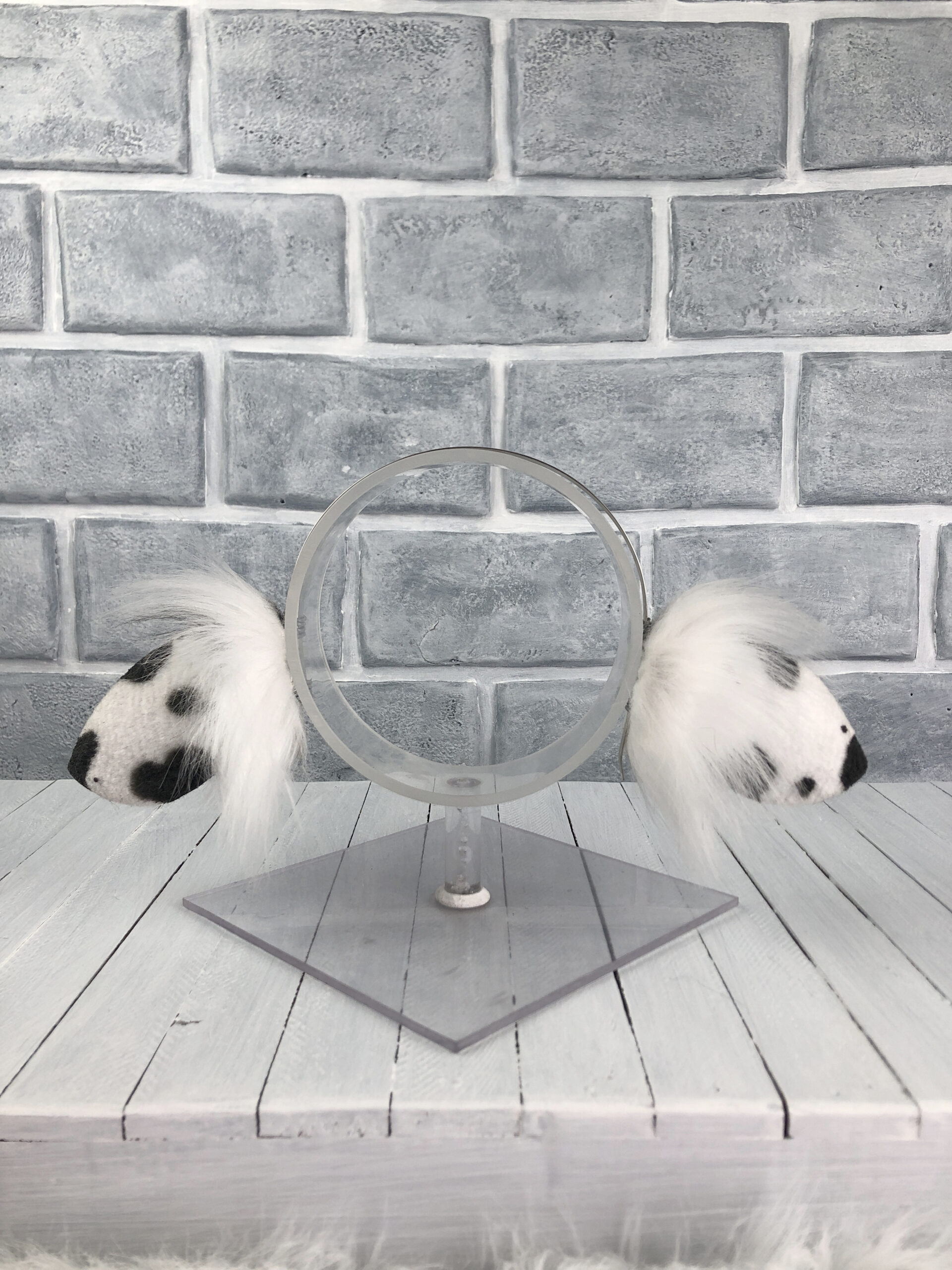 Classic Black and White Cow Faux Fur Ears - Image 4