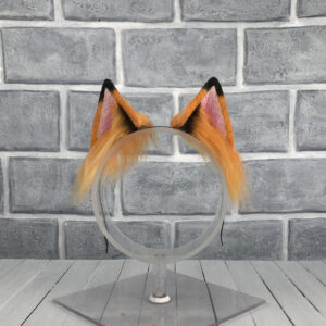 Orange and Black Fox Faux Fur Ears