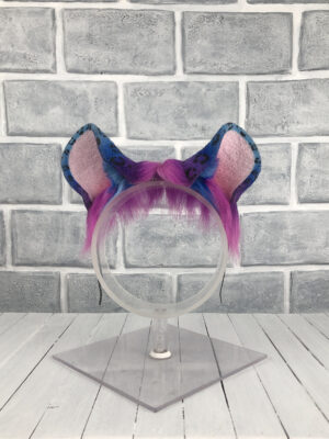 Blue and Purple Leopard Faux Fur Ears