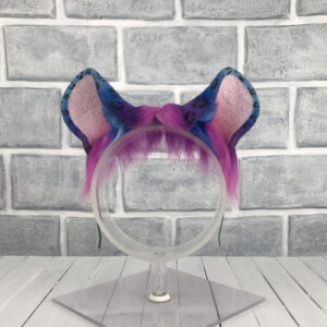 Blue and Purple Leopard Faux Fur Ears