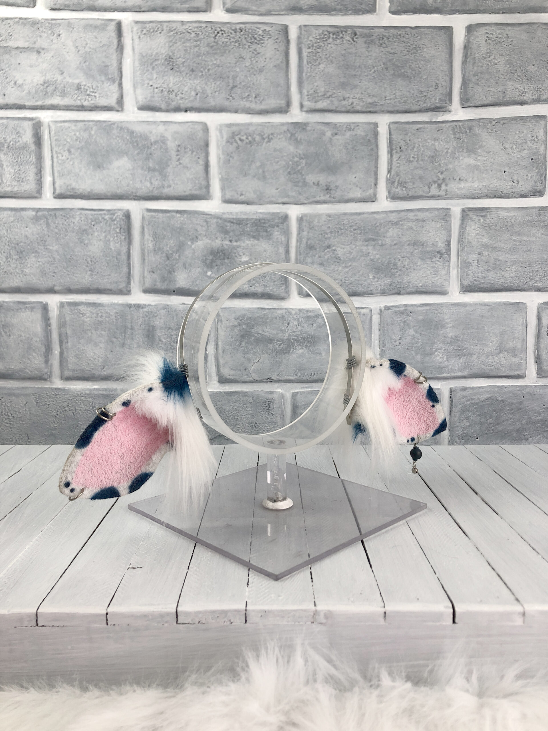 Blue Berry Cow Faux Fur Ears - Image 2