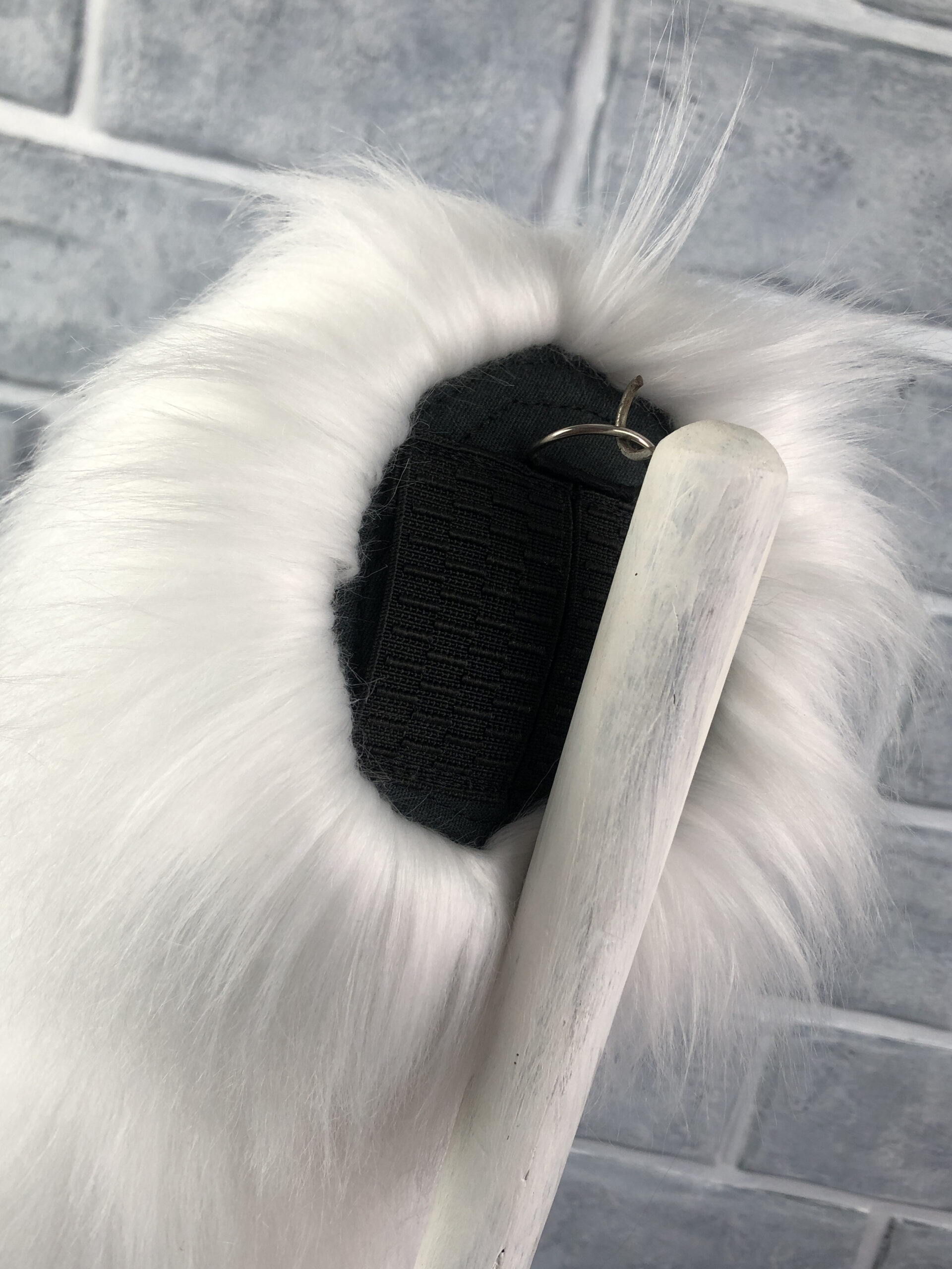 Pure White with Black tip | Wolf Tail - Image 4