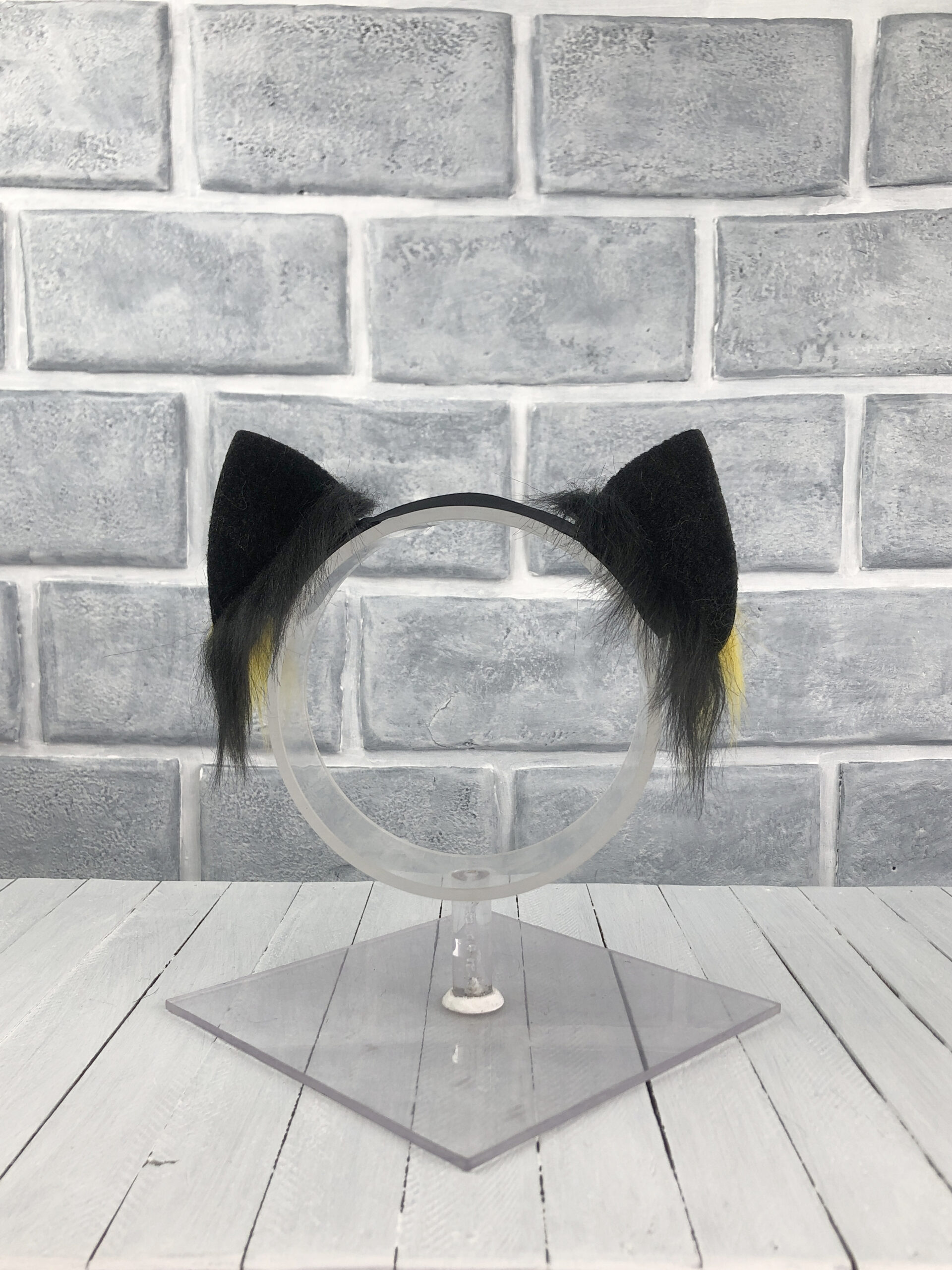 Yellow Magnetic Cat Faux Fur Ears - Image 4