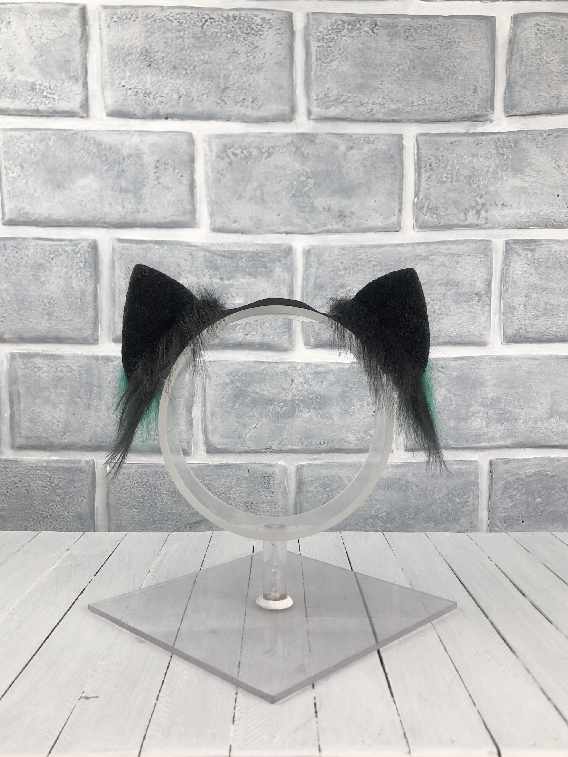 Green Magnetic Cat Faux Fur Ears - Image 4