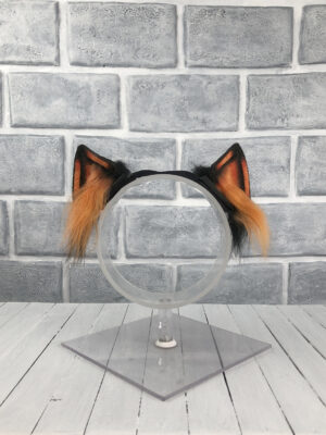 Orange Magnetic Wolf Faux Fur Ears