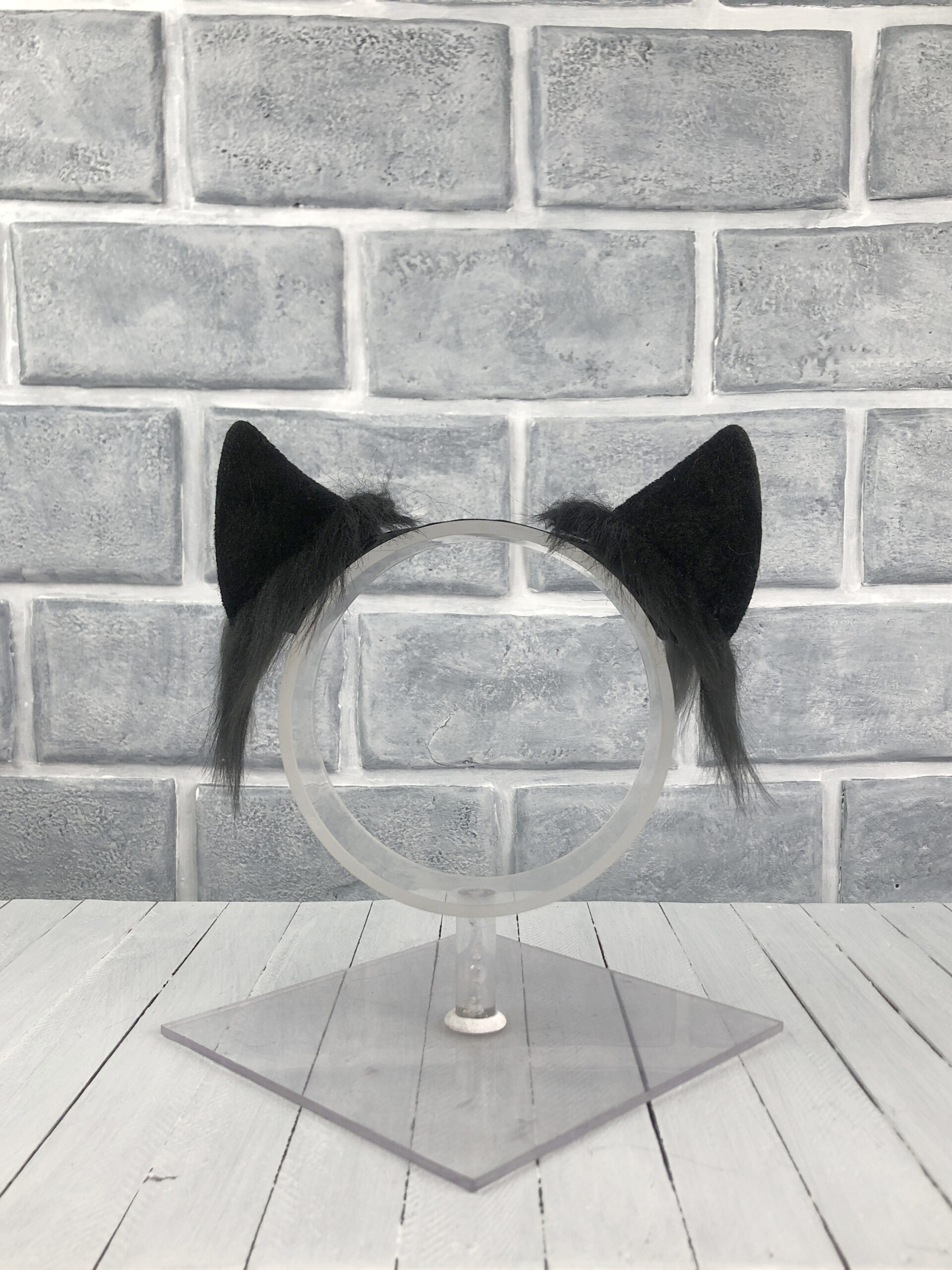 Grey Magnetic Wolf Faux Fur Ears - Image 4