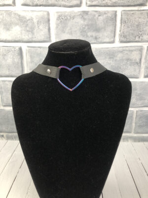Rainbow Heart Choker | Alt Gear | Collars & Chokers