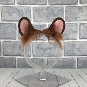 Brown Spotless Leopard Faux Fur Ears