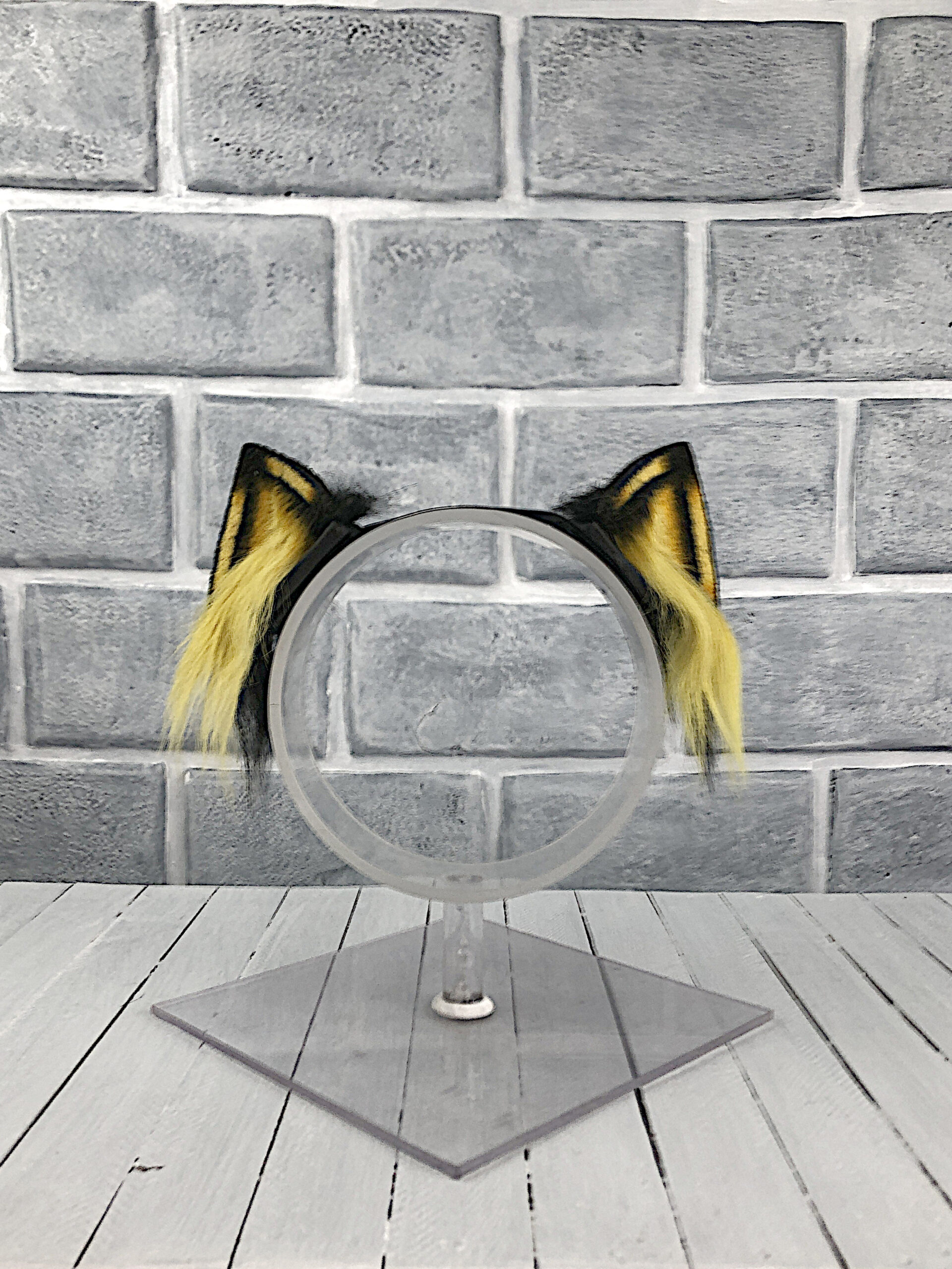 Yellow Magnetic Cat Faux Fur Ears