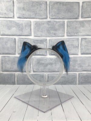 Blue Magnetic Cat Faux Fur Ears
