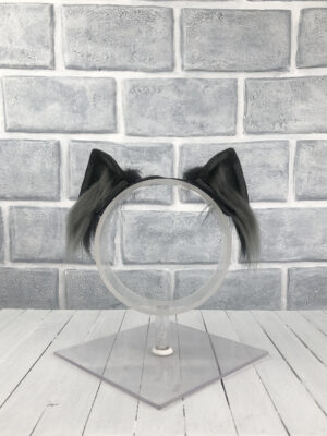 Grey Magnetic Cat Faux Fur Ears