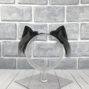 Grey Magnetic Cat Faux Fur Ears