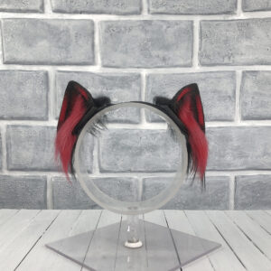 Red Magnetic Cat Faux Fur Ears