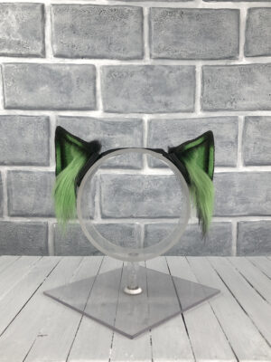 Green Magnetic Wolf Faux Fur Ears