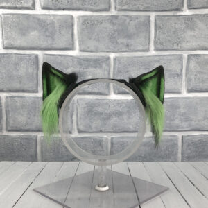 Green Magnetic Wolf Faux Fur Ears