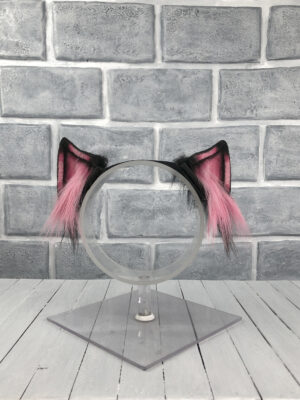 Pink Magnetic Wolf Faux Fur Ears