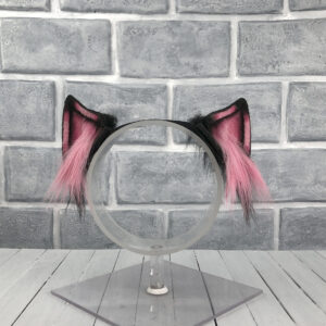 Pink Magnetic Wolf Faux Fur Ears