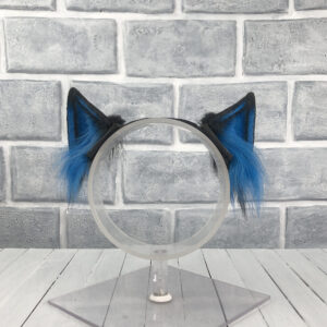 Blue Magnetic Wolf Faux Fur Ears