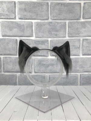Grey Magnetic Wolf Faux Fur Ears