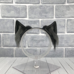 Grey Magnetic Wolf Faux Fur Ears