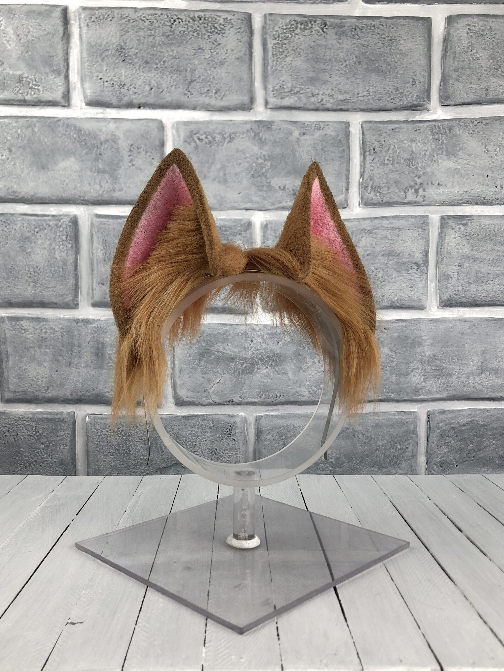 Light Brown Fox Faux Fur Ears - Image 2
