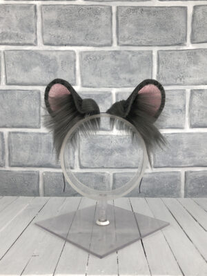 Grey Leopard Faux Fur Animal Ears