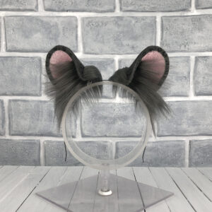 Grey Leopard Faux Fur Animal Ears