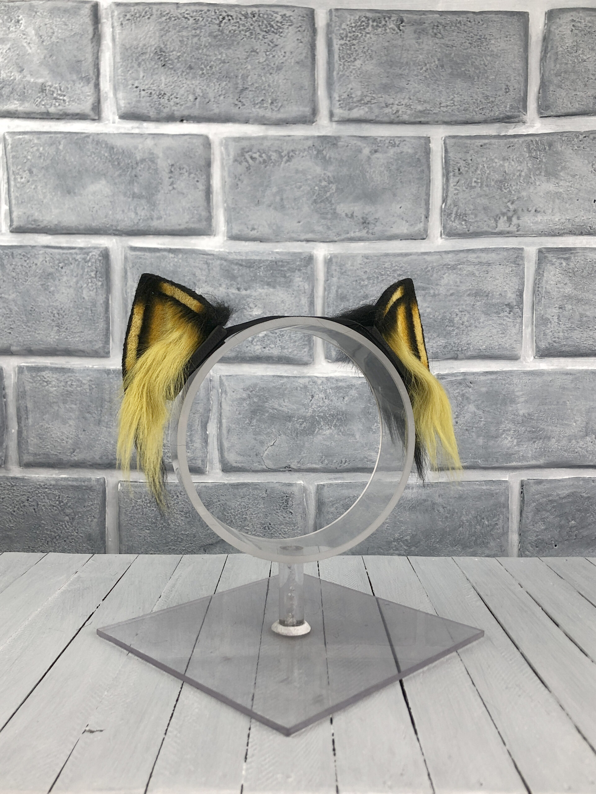 Yellow Magnetic Cat Faux Fur Ears - Image 2