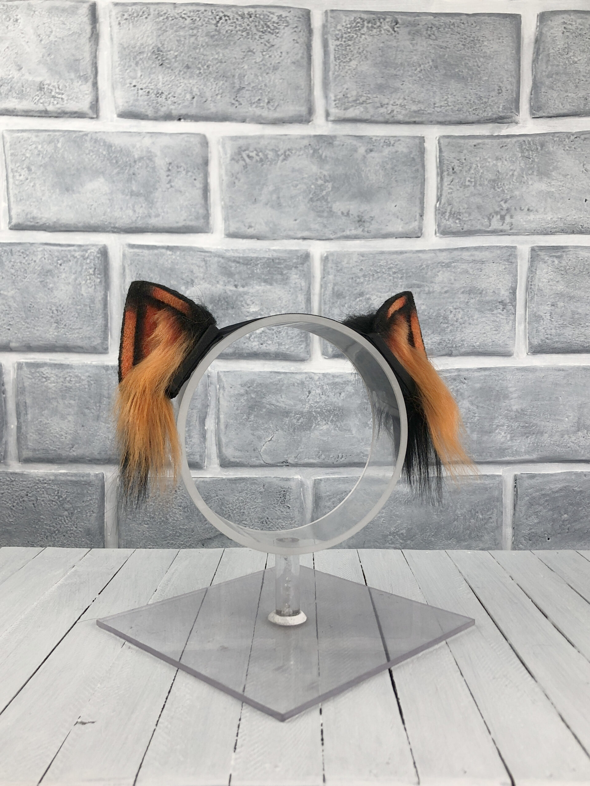 Orange Magnetic Cat Faux Fur Ears - Image 2