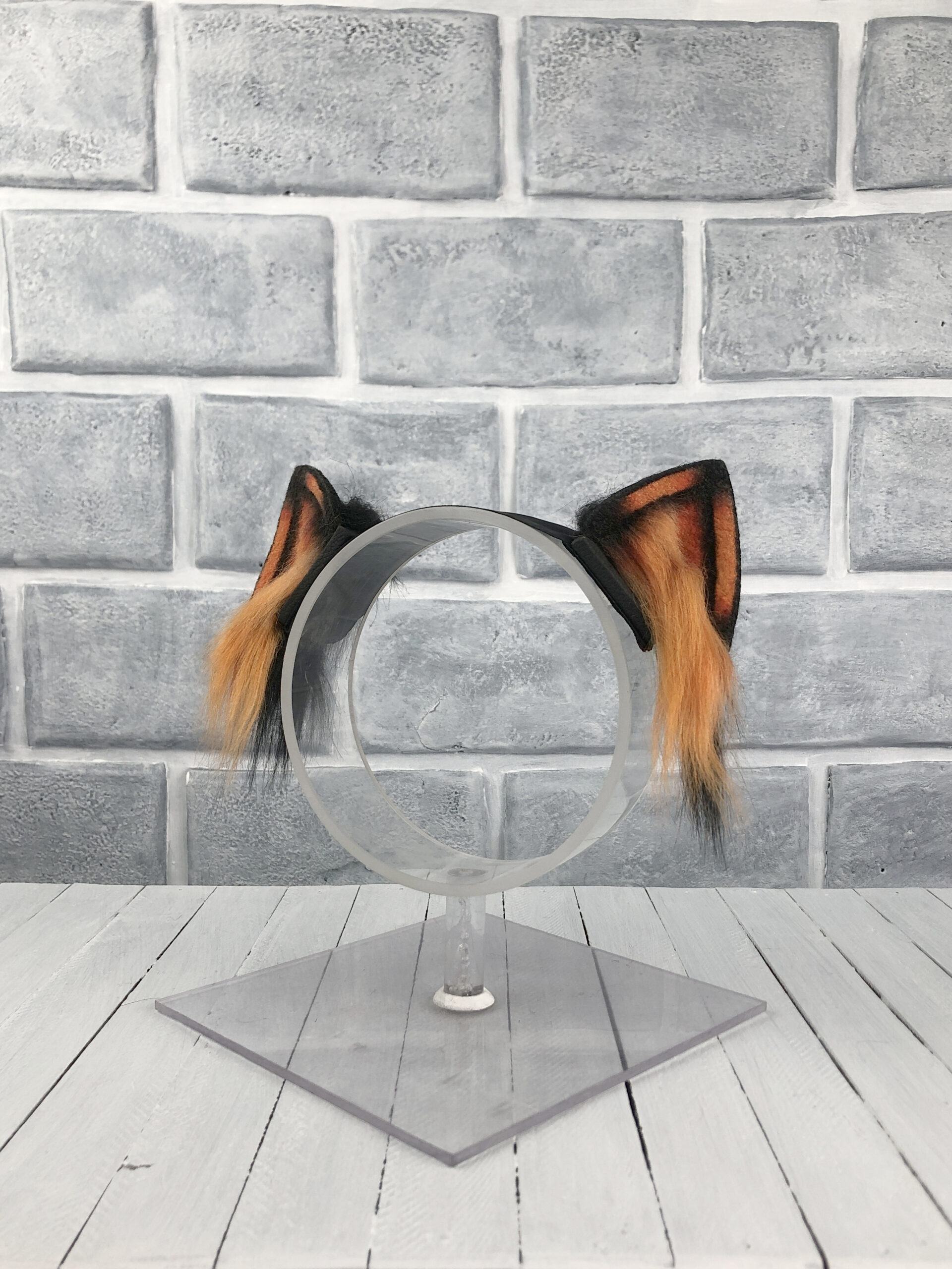 Orange Magnetic Cat Faux Fur Ears - Image 3